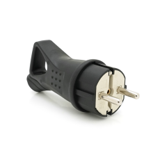 Вилка каучукова з заземленням, 16A 250V 602227, Black