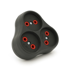 Розетка трійник без заземлення AK303B, Black, Q12