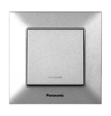 Вимикач Panasonic Arkedia Slim одноклавішний з підсвіткою, срібний