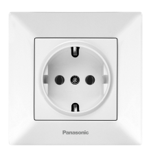 Розетка Panasonic Arkedia Slim із заземленням, швидкий монтаж, біла