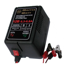 Автоматичне ЗУ для акумулятора MW-AZU12 12V (1,3-13Ah) (MF,WET,AGM,GEL,NICD,NIMH), 180-240V, Ток заряду 0.3-0.8A, крокодили в комплекті