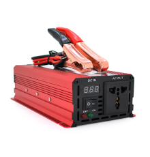 Інвертор напруги ST1600CP (DC:800W), 12/220V з апроксимованою синусоїдою, 1 універсальна розетка, крокодили, BOX
