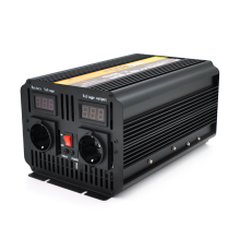 Інвертор напруги POWERMASTER, 24V/220V, 1800W з модифікованою синусоїдою, 2 Shuko, клеми