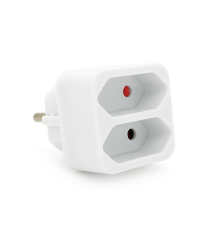 Розетка двійник без заземлення SQ-ZDB01/2, 2x2.5A(10A) 250V~Max, 1100W, White, 2Р, Q200