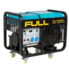 Генератор ДИЗЕЛЬНИЙ Full FDL16500SE 12кВт (16,25KVA), 292FA, однофазний 220V, 50Hz, повітряне охолодження, 925x590x800mm, 50 літрів